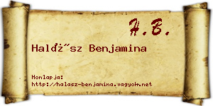 Halász Benjamina névjegykártya